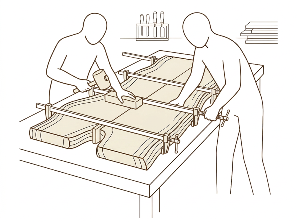 Clamping Wood Illustration