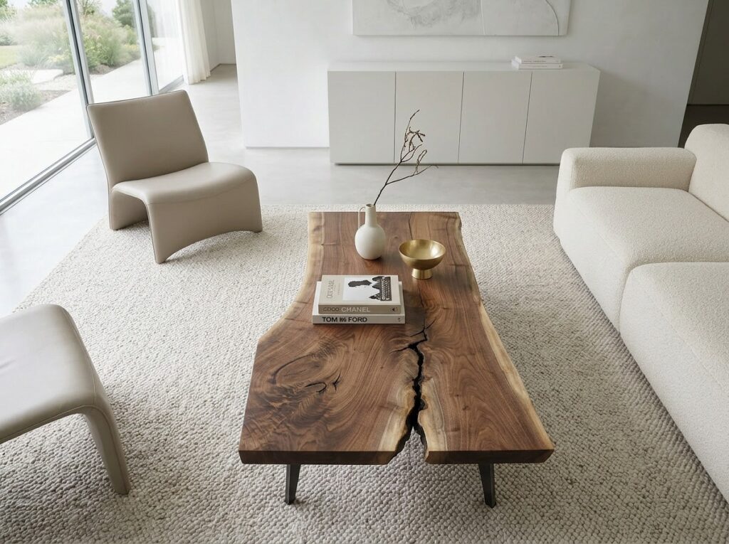 Claro Walnut Live Edge Coffee Table