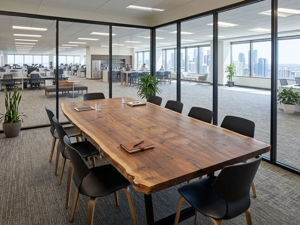 Claro Walnut Live Edge Conference Table