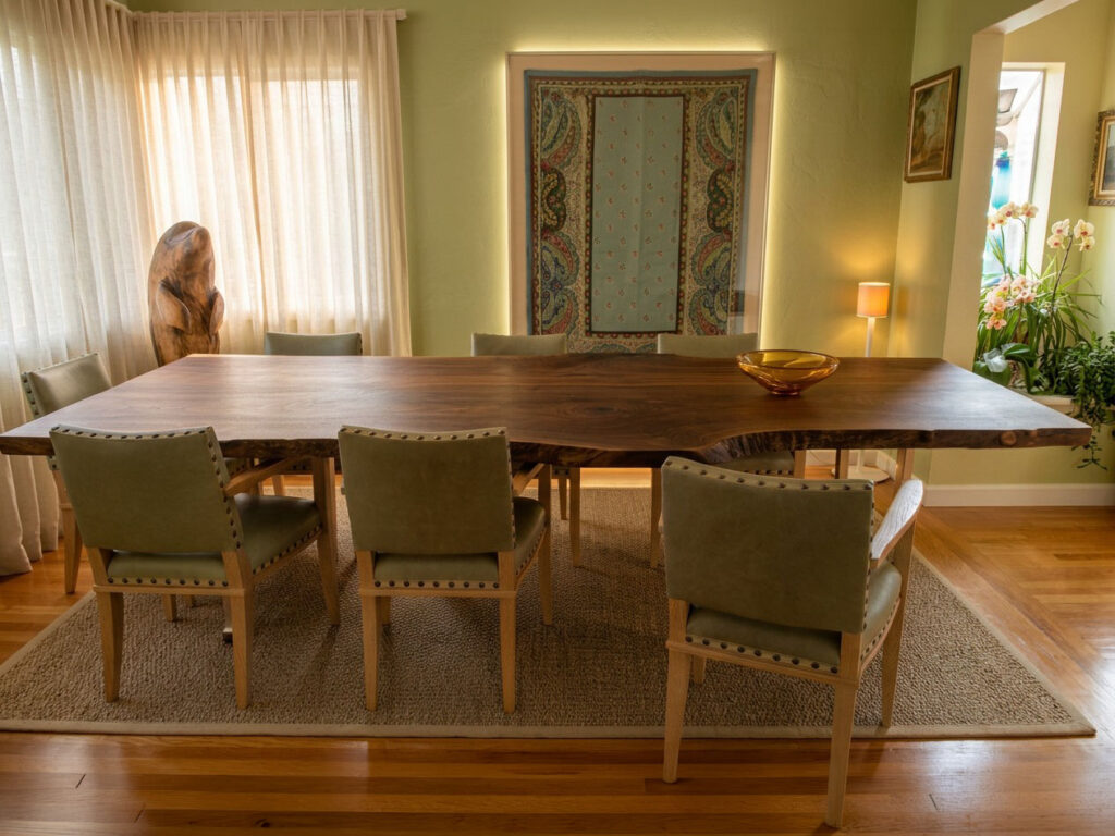 Claro Walnut Live Edge Dining Table