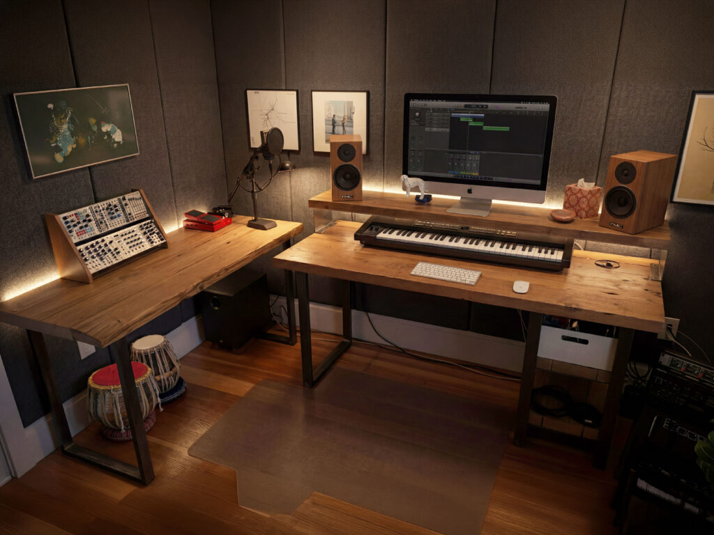 Reclaimed Wood Music Production Desk