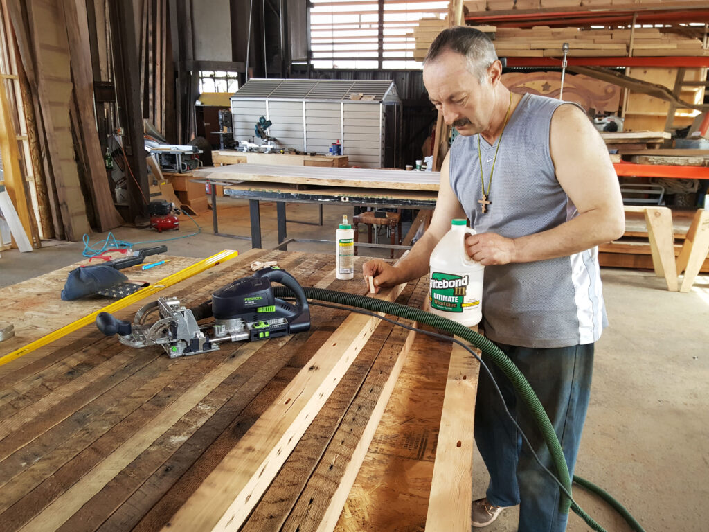 Reclaimed Wood Table Making