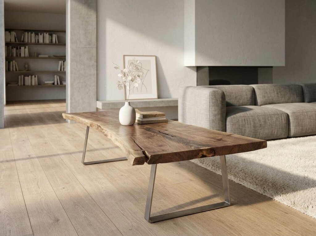Claro Walnut Live Edge Coffee Table