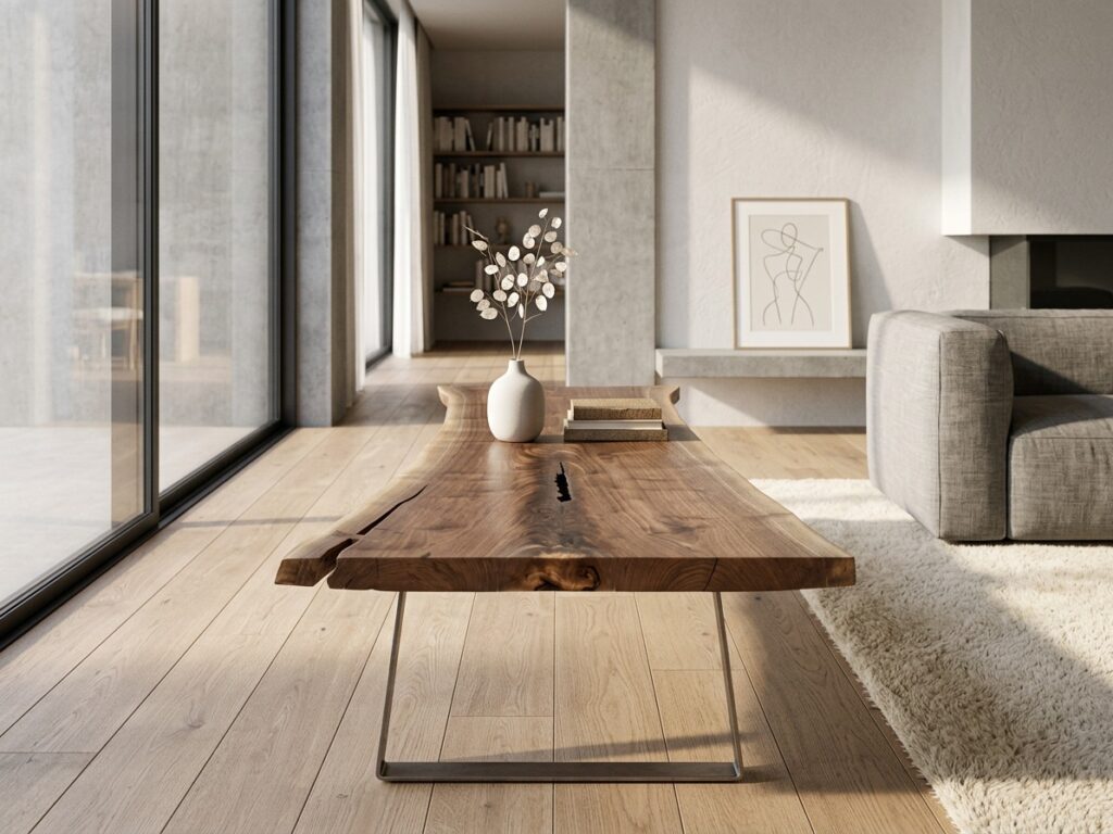 Claro Walnut Live Edge Coffee Table