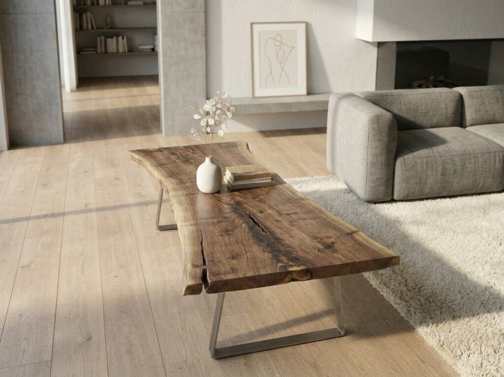Claro Walnut Live Edge Coffee Table