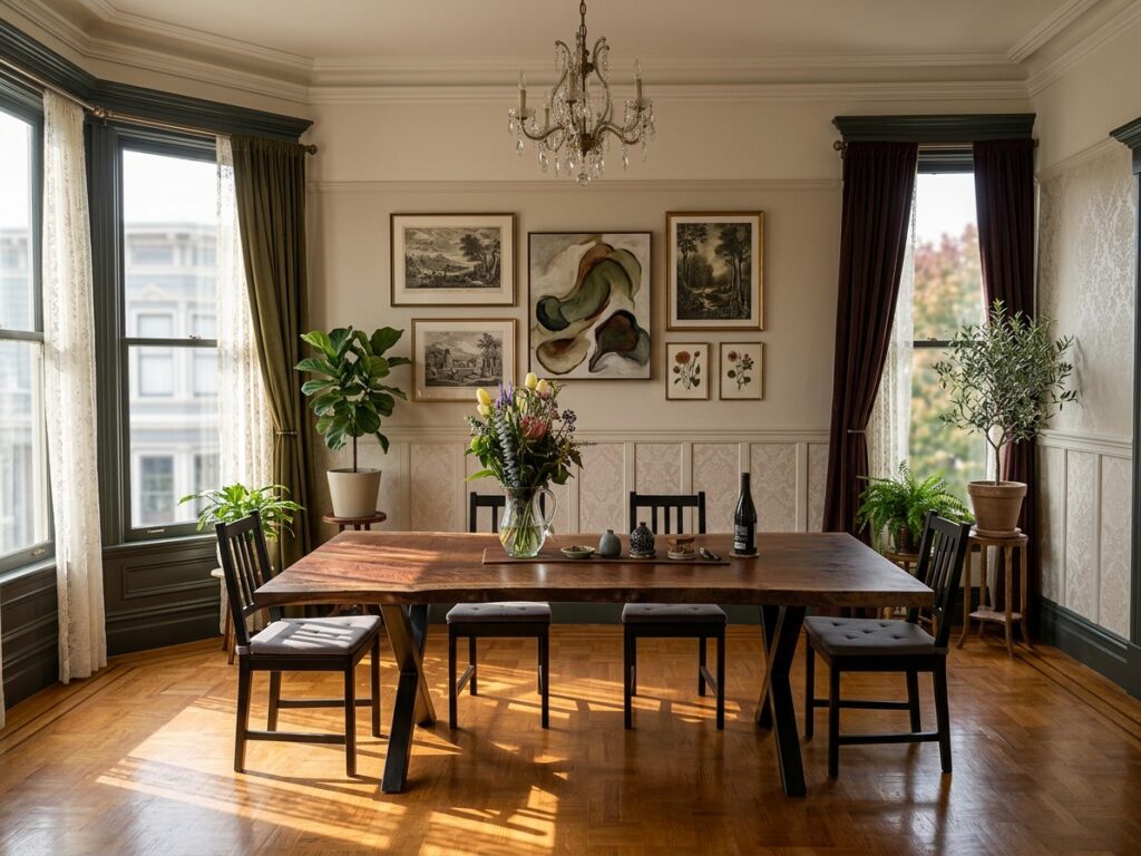 Claro Walnut Live Edge Dining Table