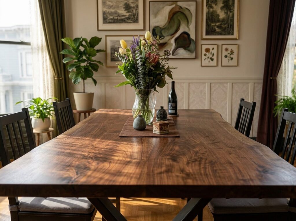 Claro Walnut Live Edge Dining Table