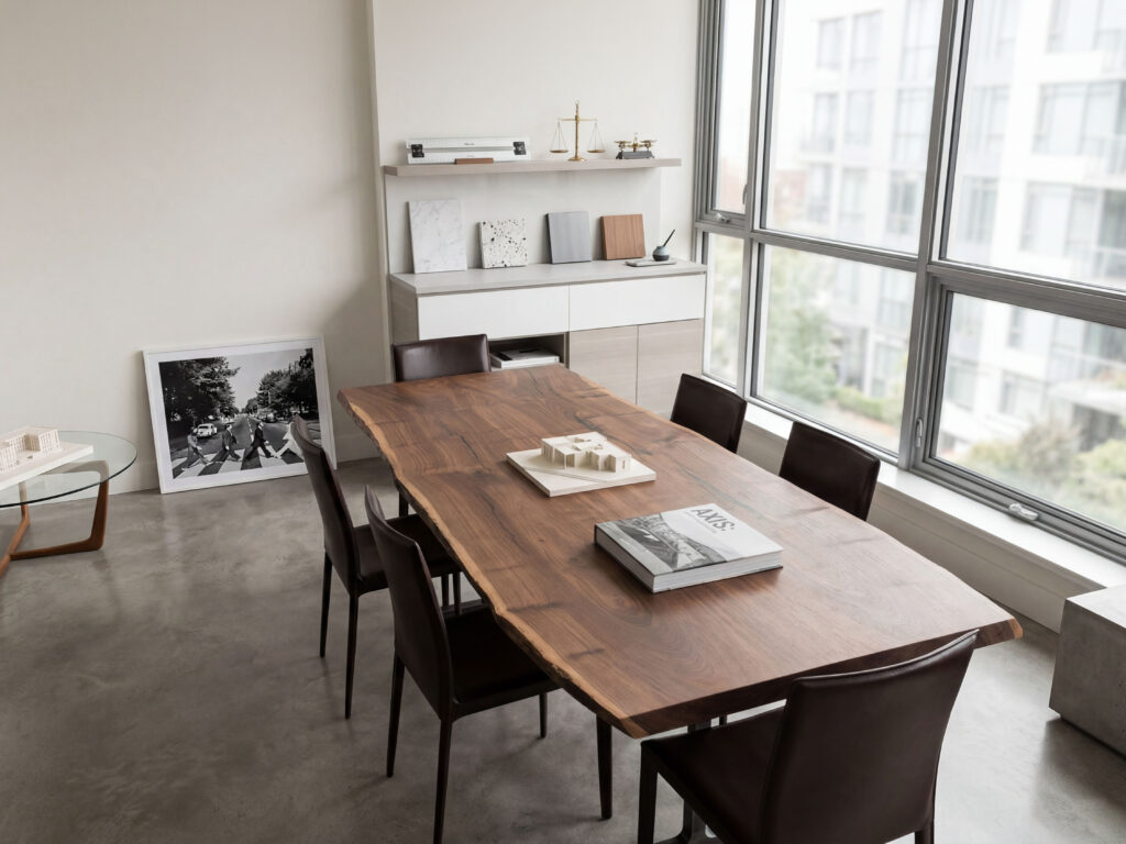 Claro Walnut Live Edge Dining Table