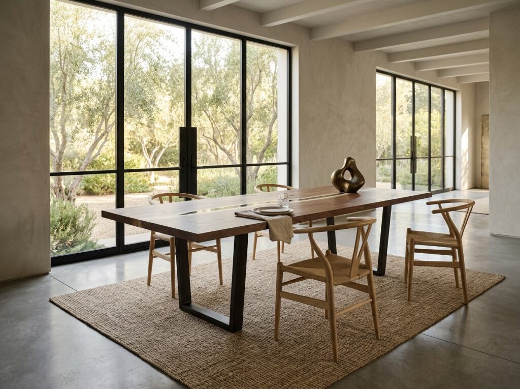 Claro Walnut Live Edge Dining Table