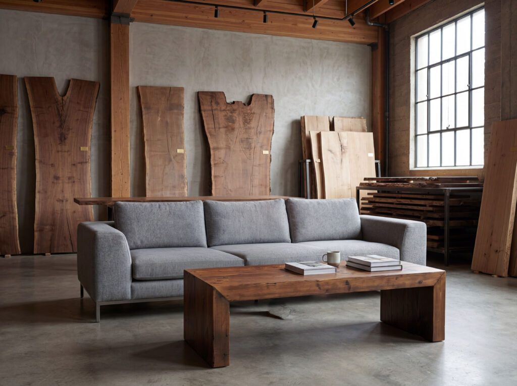 Reclaimed Wood Beam Coffee Table